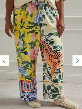 ANTHROPOLOGIE LIL SIRE TIGRESA FLANNEL SLEEP PANTS FLORAL & TIGER XS Pajamas